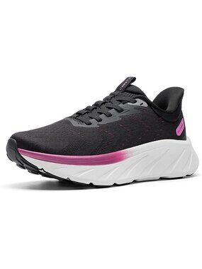 Women's Black Stylish Pull-On Convenience Slip-On Walking Shoes Fashion Sneakers